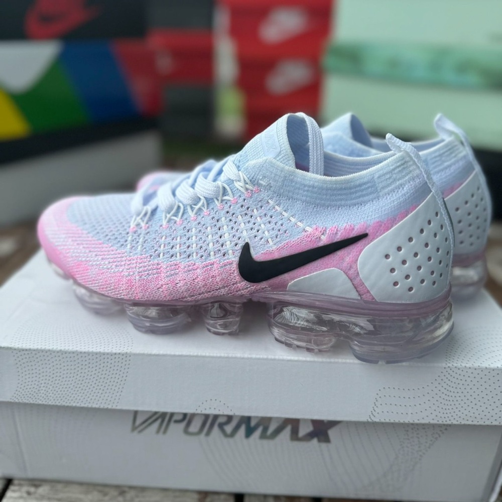 Nike Women's Air VaporMax Flyknit 3 Pink White Shoes